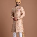 Lucknowi Heavy Embroidered Light Pink Royal Sherwani | Elegant Ethnic Wear | Jaipurio